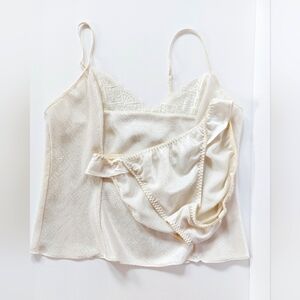 2 pc Vintage White Bridal Lingerie Set Boudoir Medium Victoria Secret Gold Label